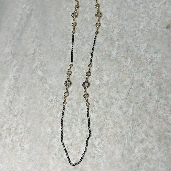 Vintage Signed Crown TRIFARI Necklace Gold Tone & Black  Chain Link Glass - Picture 15 of 15